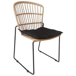 ΚΑΡΕΚΛΑ ΜΕΤΑΛΛΙΚΗ WICKER RATTAN ΦΥΣΙΚΟ ΧΡΩΜΑ ΜΑΞΙΛΑΡΙ YARD
