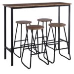 ΜΕΤΑΛΛΙΚΟ ΣΕΤ ΤΡΑΠΕΖΙ ΜΠΑΡ ΨΗΛΟ ΜΕ 4 ΣΚΑΜΠΟ