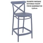 ΣΚΑΜΠΟ ΝΗΣΙΔΑΣ ΚΟΥΖΙΝΑΣ ΜΕΣΑΙΟΥ ΥΨΟΥΣ 0,65cm ΠΟΛΥΠΡΟΠΥΛΕΝΙΟ ΓΚΡΙ POLE