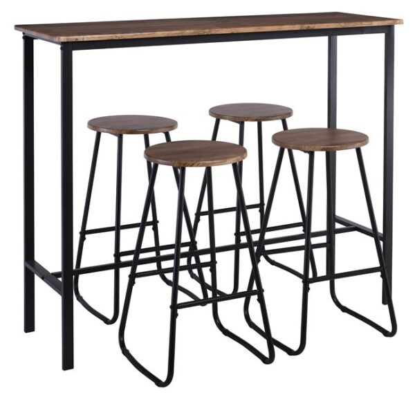 ΣΤΑΝΤ ΜΠΑΡ ΣΕΤ STANT BAR ΤΡΑΠΕΖΙ 1.20X0.40 ΜΕ 4 ΣΚΑΜΠΩ