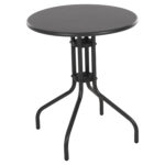 ΜΕΤΑΛΛΙΚΟ ΣΙΔΕΡΕΝΙΟ ΤΡΑΠΕΖΙ ΚΑΦΕΝΕΙΟΥ Φ-60 ΕΠΙΦΑΝΕΙΑ ΜΕΤΑΛΛΙΚΗ ΓΚΡΙ ΑΝΘΡΑΚΙ