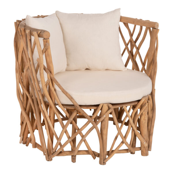 BOHO BOHEMIAN ΠΟΛΥΘΡΟΝΑ ΜΑΣΙΦ ΞΥΛΟ TEAK ΜΕ ΜΑΞΙΛΑΡΙΑ