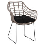 ΜΕΤΑΛΛΙΚΗ ΠΟΛΥΘΡΟΝΑ ΚΑΡΕΚΛΑ WICKER RATTAN ΜΟΚΑ S1