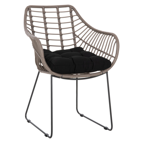 ΜΕΤΑΛΛΙΚΗ ΠΟΛΥΘΡΟΝΑ ΚΑΡΕΚΛΑ WICKER RATTAN ΜΟΚΑ S1