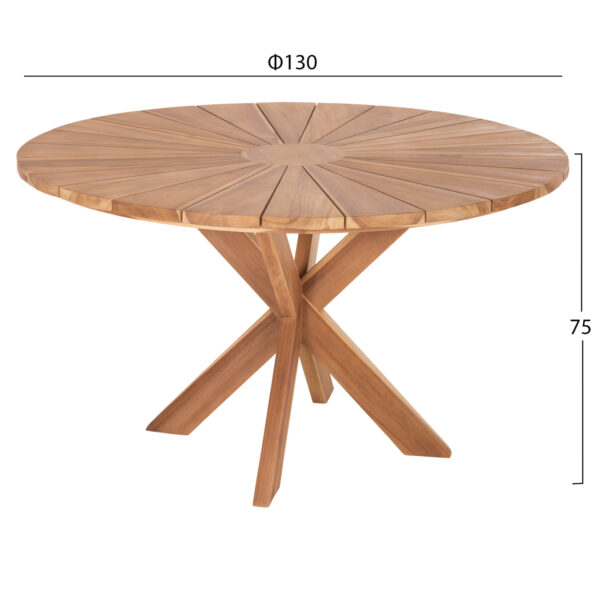 ΤΡΑΠΕΖΙ ΤΡΑΠΕΖΑΡΙΑΣ ΤΕΑΚ ΡΟΤΟΝΤΑ BOHO BOHEMIAN STYLE ΜΑΣΙΦ ΞΥΛΟ ΤΕΑΚ Φ-130 - Image 6