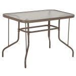 ΜΕΤΑΛΛΙΚΟ ΤΡΑΠΕΖΙ ΜΠΕΖ ΜΕ ΓΥΑΛΙ ΕΞΩΤΕΡΙΚΟΥ ΧΩΡΟΥ 110Χ60