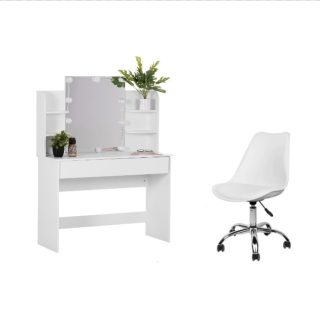 ΤΟΥΑΛΕΤΑ ΜΠΟΥΝΤΟΥΑΡ ΜΑΚΙΓΙΑΖ ΜΕ ΚΑΘΡΕΠΤΗ ΚΑΡΕΚΛΑ ΦΩΤΙΣΜΟ ΛΕΥΚΗ