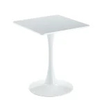 ΤΡΑΠΕΖΙ ΛΕΥΚΟ ΑΣΠΡΟ ΜΕ ΒΑΣΗ ΜΕΤΑΛΛΙΚΗ 60Χ60