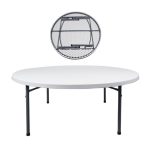 ΤΡΑΠΕΖΙ ΠΤΥΣΣΟΜΕΝΟ ΣΤΡΟΓΓΥΛΟ ΡΟΤΟΝΤΑ ROTONTA CATERING ΣΥΝΕΔΡΕΙΟΥ Φ-1,80 ΕΝΙΣΧΥΜΕΝΟ