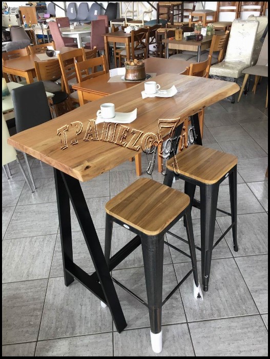 ΤΡΑΠΕΖΙ ΜΠΑΡ ΕΞΩΤΕΡΙΚΟΥ ΧΩΡΟΥ 1.30X65 ΜΑΣΙΦ ΞΥΛΟ Ν06