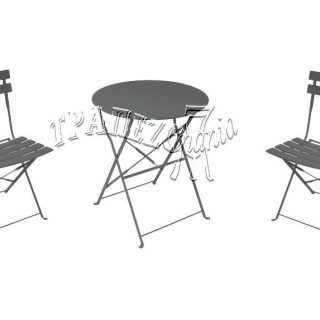 ΖΑΠΠΕΙΟΥ ΚΑΡΕΚΛΑ BISTRO RETRO ΠΤΥΣΣΟΜΕΝΑ ΑΝΑΔΙΠΛΟΥΜΕΝΑ ΜΕΤΑΛΛΙΚΑ ΣΕΤ ΓΚΡΙ ΑΝΘΡΑΚΙ