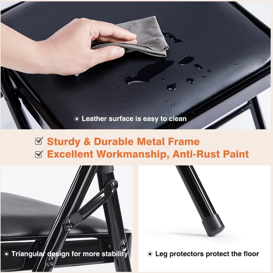 ΠΤΥΣΣΟΜΕΝΗ ΒΟΗΘΗΤΙΚΗ ΚΑΡΕΚΛΑ ΜΕΤΑΛΛΙΚΗ ΜΕ ΤΕΧΝΟΔΕΡΜΑ ΛΕΥΚΗ - Image 4