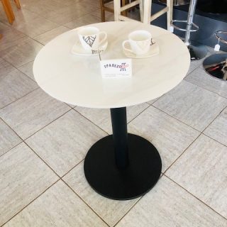 ΤΡΑΠΕΖΙ ΜΑΡΜΑΡΙΝΟ ΛΕΥΚΟ ΑΣΠΡΟ Φ-70 ΜΕ ΒΑΣΗ