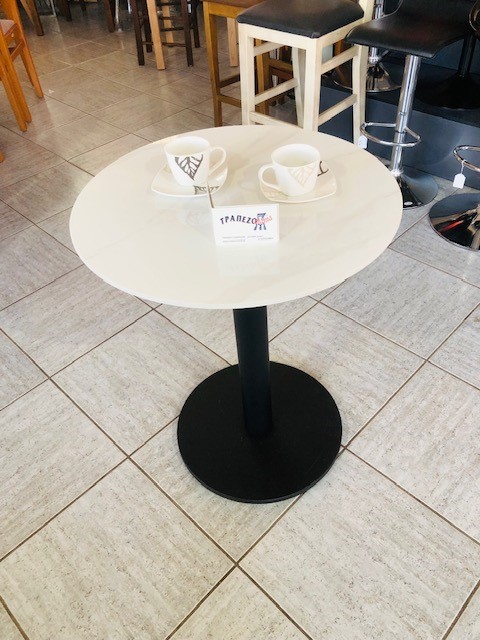 ΤΡΑΠΕΖΙ ΜΑΡΜΑΡΙΝΟ ΛΕΥΚΟ Φ-60 ΜΕ ΒΑΣΗ