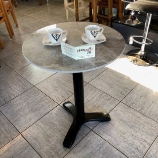 ΤΡΑΠΕΖΙ ΜΑΡΜΑΡΟ ΓΚΡΙ GRAY Φ-60 ΜΕ ΒΑΣΗ ΜΑΝΤΕΜΙ