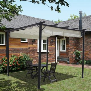 ΚΙΟΣΚΙ ΠΕΡΓΟΛΑ ΣΚΙΑΣΗΣ ΜΕΤΑΛΛΙΚΗ ΑΝΟΙΓΟΜΕΝΗ 3Χ3 ΣΥΡΟΜΕΝΗ ΜΕ ΤΕΝΤΑ