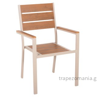 ΠΟΛΥΘΡΟΝΑ ΑΛΟΥΜΙΝΙΟΥ SAGA HM5981.04 ΣΑΜΠΑΝΙ-POLYWOOD ΣΕ ΦΥΣΙΚΟ