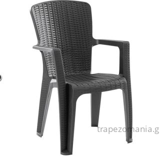 ΠΟΛΥΘΡΟΝΑ ΠΟΛΥΠΡΟΠΥΛΕΝΙΟ ΓΚΡΙ ΑΝΘΡΑΚΙ RATTAN WICKER LOOK BETY