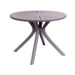 ΡΟΤΟΝΤΑ ΣΤΡΟΓΓΥΛΟ ΤΡΑΠΕΖΙ ΠΟΛΥΠΡΟΠΥΛΕΝΙΟ Φ-100 ΓΚΡΙ ΧΡΩΜΑ