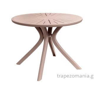 ΡΟΤΟΝΤΑ ΣΤΡΟΓΓΥΛΟ ΤΡΑΠΕΖΙ ΠΟΛΥΠΡΟΠΥΛΕΝΙΟ Φ-100 ΜΟΚΑ ΧΡΩΜΑ