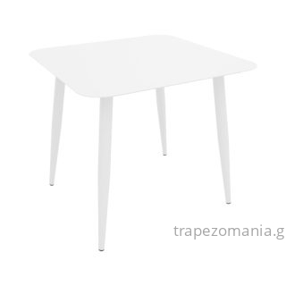ΤΡΑΠΕΖΙ ΑΛΟΥΜΙΝΙΟΥ ΛΕΥΚΟ ΑΣΠΡΟ 80Χ80 ΣΤΑΘΕΡΟ LIMA